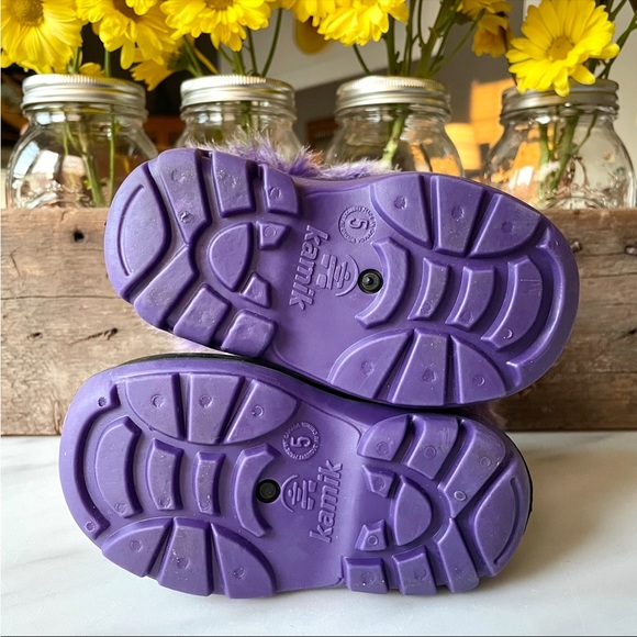 Kamik•NWOT•5•Waterproof•Insulated• Purple Fur Sugarplum Boots w/ Velcro Closure - Picture 15 of 16